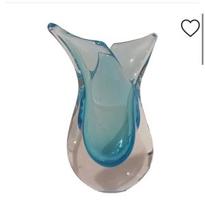 Late 20th Century Sommerso Fish Tail Murano Styled Vase